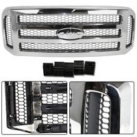 Make Auto Parts Manufacturing Chrome Grille Assembly With Gray Honey Comb Insert For Ford SuperDuty Pickup F-Series F250 F350 F450 F550 2005-2007 (XLT/Lariat OR Amarillo Models) - FO1200456