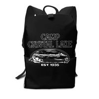 Camp Crystal Lake Logo Unisex Light and Durable Classic Travel School Backpack Fits 14 Inch Laptop
