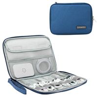 Electronics Organizer, GANAMODA Electronic Accessories Cable Bag Waterproof Travel Cable Storage case for USB Charging Cable Phone Mini Tablet and More (Navy Blue)