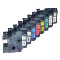 GREENCYCLE 8 PK Set Black on Clear/White/Blue/Red/Yellow/Green/Silver/Gold Label Tape Compatible for Dymo D1 45010 45013 45016 45017 45018 45019 45022 45023,1/2 Inch,LabelManager 420P Labeling Maker