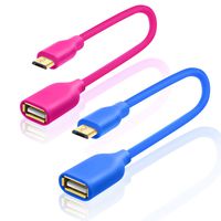 Besgoods 2-Pack Micro USB 2.0 OTG Cable On The Go Adapter USB Male to Female Cable for Samsung Galaxy S7 S6 Edge, Android, HTC or Tablets with OTG Function 6 Inch