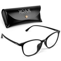Blue Light Blocking Glasses for Men Women, Anti Blue Light Computer Reading Gaming Glasses, Anti Eye Strain Headache (Sleep Better), UV400 Transparent Lens(Bright black clear)