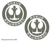 UR Impressions Gry 3in. Rogue Squadron 2-Pack Decal Vinyl Sticker Graphics for Car Truck SUV Van Wall Window Laptop|Gray|3 Inch|URI537