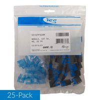 ICC CAT5e RJ45 Keystone Jack for HD Style, Black, 25-Pack