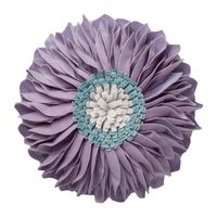 JWH 3D Sunflower Accent Pillow Hand Craft Round Cushion Decorative Pillowcase with Pillow Insert Home Sofa Bed Living Room Decor Gift 14 Inch / 35 cm Velvet Purple
