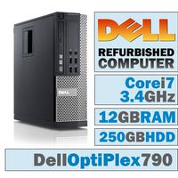 Dell OptiPlex 790 SFF/Core i7-2600 @ 3.4 GHz/12GB DDR3/250GB HDD/DVD-RW/No OS (Renewed)