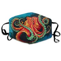 Drawn Octopus Colorfu Dust Mask,Washable and Reusable Cleaning Gardening Outdoor Activities Warm Windproof Mask