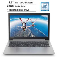 Lenovo Ideapad 15.6" HD Touchscreen Laptop, Intel Core i5-8250U up to 3.40GHz, 20GB Memory, 1TB Hard Disk Drive, Wireless-AC, Bluetooth 4.1, Windows 10, Grey