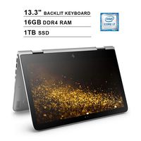 2019 HP Envy X360 2-in-1 Full HD 13.3 Inch Touchscreen Convertible Laptop (Intel Dual Core i7-7500U Up to 3.5GHz, 16GB RAM, 1TBPCIe SSD, WiFi , Bluetooth, Backlit Keyboard, Windows 10 Pro) (Renewed)