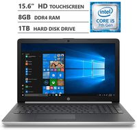 HP Premium 15.6" WLED-Backlit HD Touchscreen Laptop, Intel Core i5-72000U Processor Up to 3.10 GHz, 8GB Memory, 1TB Hard Disk Drive, HDMI, 802.11b/g/n, Bluetooth 4.2, Windows 10 Home, Silver