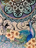 Punch Studio Gold Foil Gem Embellished Mini Pocket Notepad, Peacock 61594