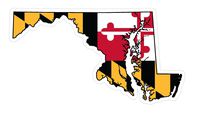 CustomDecal US Maryland State (Q21) Shape Flag Vinyl Decal Sticker Car/Truck Laptop/Netbook Window