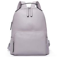 BOSTANTEN Genuine Leather Backpack Purse for Women Travel Large College Shoulder Bag Grey