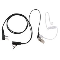Vaorwne Air Acoustic Tube Earpiece for Walkie Talkie Portable Radio Accessories 2 Pin PTT Headset Microphone for BF-888S UV-5R