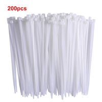 200 Pack 12 Inch Nylon Heavy Duty Wire Ties Self-Locking Fasten Wrap Nylon Cable Straps White Cable Ties for Organizing Wires, Home, Office Use,
