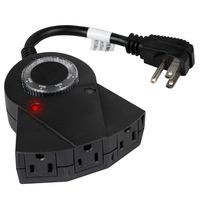 Minetom Outdoor Light Sensor Timer, Weatherproof 13 Amp Heavy Duty Mechanical Timer for Christmas Lights Outdoor and Indoor, UL Listed, Black