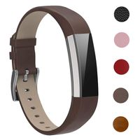 Bands Compatible for Fitbit Alta and Fitbit Alta HR, Bear Village Genuine Leather Band for Fitbit Alta HR, Adjustable Replacement Sport Wrist Bands for Fitbit Alta Fitness Tracker - Coffee Brown