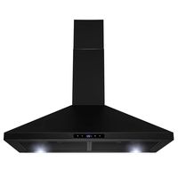 Golden Vantage Wall Mount Black Painted Stainless Steel Kitchen Range Hood with Touch Panel and LED lights (30 in.)
