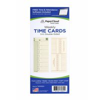 PaperCloud Time Cards, Weekly 2-Sided, compares with K1415, 1260, 3.375 x 8.25", 500 Count. Includes Free Software