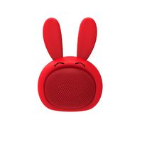 AEO AEO-AU-M815-RED Mini Bluetooth Speaker Wireless Portable Cute Bunny with Squishy Ears, Candy Red