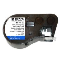 Brady MC-750-427 Vinyl B-427 Black on White/Clear Label Maker Cartridge, 3/8" Width x 3/4" Height, For BMP51/BMP53 Printers
