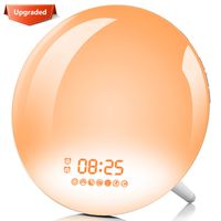 Sunrise Alarm Clock, Homagical Wake-Up Light Alarm Clock with Colored Sunrise Simulation & Sunset Fading Bedside Night Lamp, Dual Alarms, 7 Natural Sounds, Snooze, FM Radio for Adults Kids Bedrooms