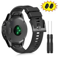 ZEROFIRE Bands for Garmin Fenix 5 and Fenix 5 Plus Watch Strap Replacement Silicone Band Compatible with Forerunner 935, 945, Approach S60, Quatix 5 Smartwatch, Including Anti-dust Plug - Black