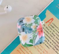IKASEFU Compatible with AirPods 1/2 Case Cover Colorful Plant Printing Beautiful Flower Floral Shockproof Protector Cute Smooth TPU Silicone Case for Girl Women Men Flower plant#1