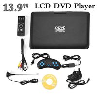 DVD Player 13.9inch DVD Player Portable 110-240V HD TV EU Plug 800480 Resolution 16:9 LCD Screen with High Capacity Rechargeable Battery