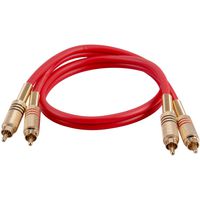 Seismic Audio Premium Red 2 Foot Dual RCA Male Audio Patch Cable (SAPRCA2-RD)