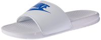 Nike Men's Benassi Just Do It Athletic Sandal, white/varsity royal, 15 D US