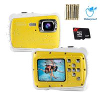 Waterproof Digital Camera for Kids 12MP HD Photo Resolution Underwater Camcorder with 8X Digital Zoom Flash Mic and 8G SD Card 3 Non-Rechargeable Batteries Included