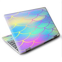 Skin Decal for Lenovo Yoga 710 11.6" Laptop Vinyl Wrap/Pastel Colorful Mermaid Scales