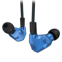 Quad Driver Headphones,ERJIGO KZ ZS5 High Fidelity Extra Bass Earbuds without Mic,with Detachable Cable (Blue)