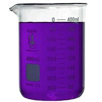 400ml Beaker, Low Form Griffin, Borosilicate 3.3 Glass, Double Scale, Graduated, Karter Scientific 232S4 (Single)