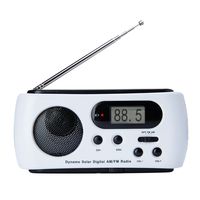 MOLEBIT Emergency Radio with Solar and Crank Charger, 3-LED Flashlight AM/FM Digital Portable Radio with USB Phone Changer for Outdoor Travel Camping Hike