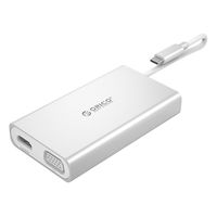 ORICO Type-C to 2-Port USB3.0 Hub of High Definition HDMI/VGA with RJ45 1000 Gigabit Ethernet Adapter Expansion Dock [Support PD2.0&USB3.1 GEN1] (ADS2-SV)