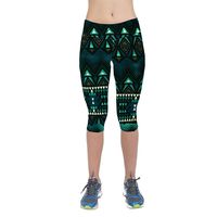 CreazyDog® High Waist Fitness Yoga Sport Pants Stretch Cropped Leggings (Dark Green, L)