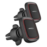 [2 Pack] Magnetic Phone Car Mount Vent Clip,APPS2Car Ultimate Hands Free Car Phone Mount Holder,Built-in 6 Strong Magnets,Air Vent Cell Phone Holder for Car with Adjustable Secure Tightening System