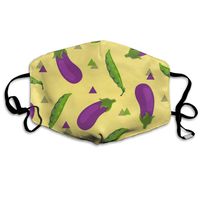 Purple Eggplant and Green Pea Dust Mask,Washable and Reusable Cleaning Gardening Outdoor Activities Warm Windproof Mask
