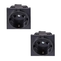uxcell Panel Mount Outlet Adapter 250V AC 16A 3 Pins Power Socket Right Angle Pack of 2