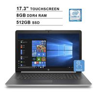 2019 HP Pavilion Newest 17 17.3 Inch HD+ SVA Touchscreen Laptop (Intel Quad Core i7-8565U up to 4.6 GHz, 8GB RAM, 512GB SSD + 1TB HDD, Intel UHD Graphics 620, DVD, Bluetooth, WiFi, HDMI, Windows 10)