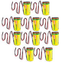10x OmniCel ER26500HD 3.6V Size C Lithium Battery with Wire Leads For Patient Monitoring, Oxygen Concentrators, RFID Tracking, Asset Tracking, Theft Prevention, Locator Beacons, Data Collection