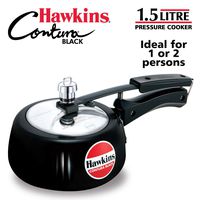Hawkins CB15 Hard Anodised Pressure Cooker, 1.5-Liter, Contura Black