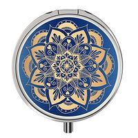 Pill Cases Metal,Custom Round Medecine Case Medecine Bottle Mini Travel Pill Vitamin Decorative Box Case Holder