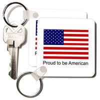 3dRose Proud to be American - Key Chains, 2.25 x 4.5 inches, set of 2 (kc_17009_1)