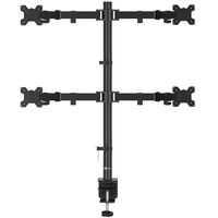 WALI Quad LCD Monitor Desk Mount Fully Adjustable Stand Fits 4 Screens up to 27 inch, 22 lbs. Weight Capacity per Arm (M004), Black
