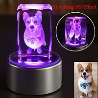 Personalized Laser Custom Photo Crystal Bluetooth Speaker LED Night Light, Glass Paperweight