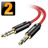 oldboytech AUX Cable, [2-Pack,45CM,Hi-Fi Sound Quality] 3.5mm Auxiliary Audio Cable Nylon Braided AUX Cord for Car/Home Stereos,Speaker,iPhone iPod iPad,Headphones,Sony Beats,Echo Dot & More