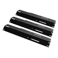 Unicook Universal Replacement Heavy Duty Adjustable Porcelain Steel Heat Plate Shield, Heat Tent, Flavorizer Bar, Burner Cover, Flame Tamer for Gas Grill, Extends from 11.75" up to 21" L, 3 Pack